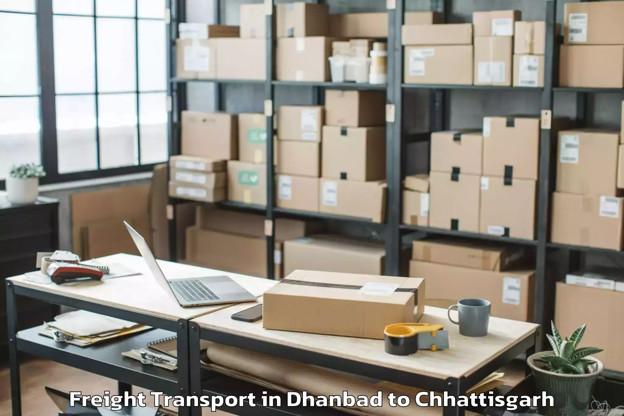 Book Dhanbad to Kurud Freight Transport Online